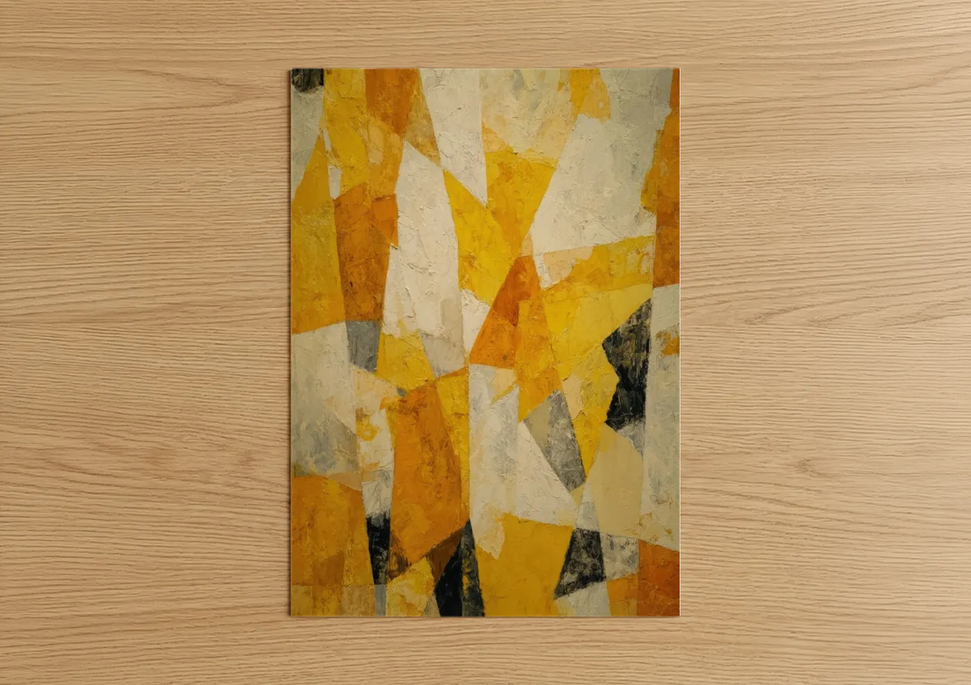 Golden Cheese Abstract Art Geometric Wall Art