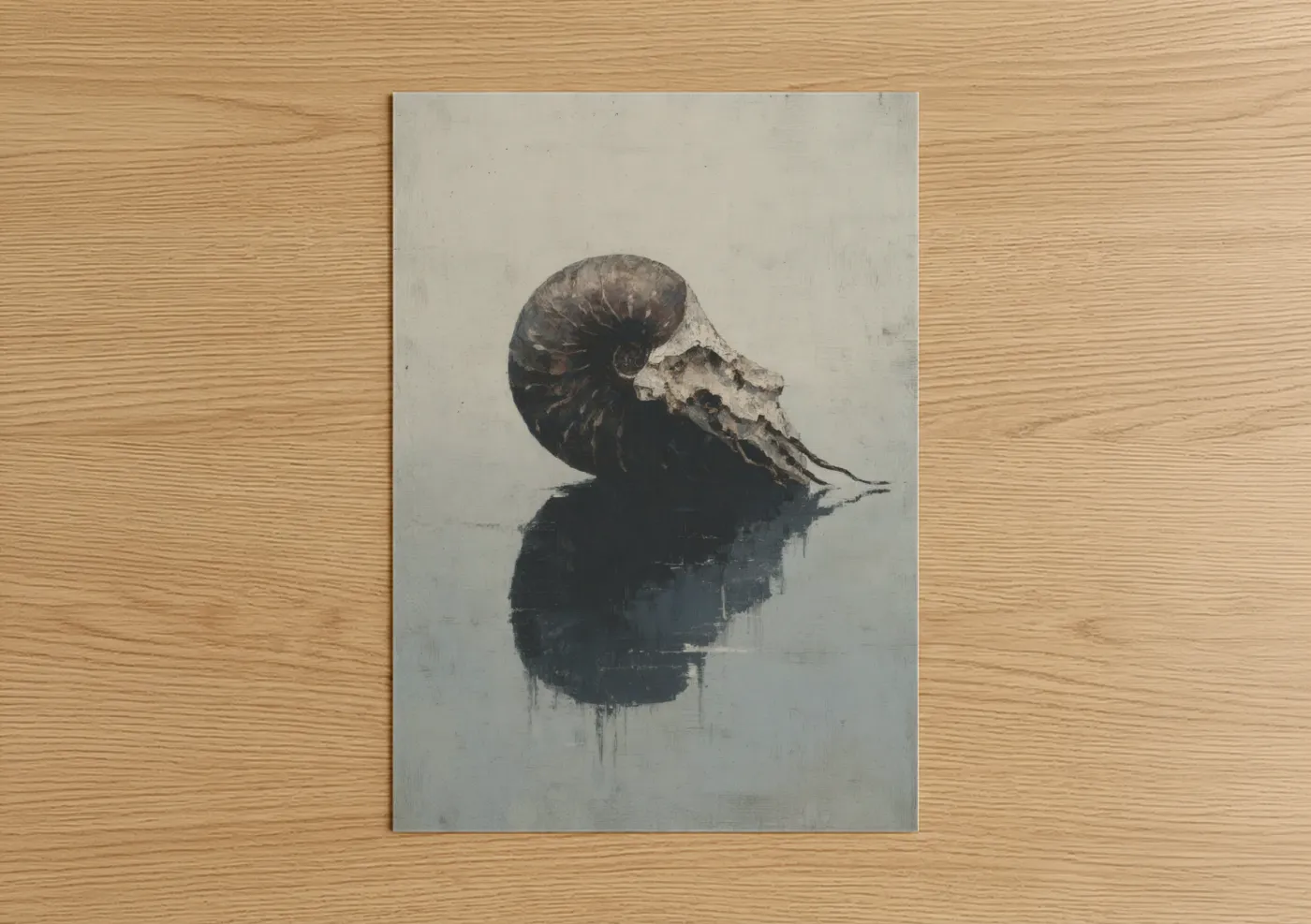 Ethereal Nautilus Shell Watercolor Wall Art