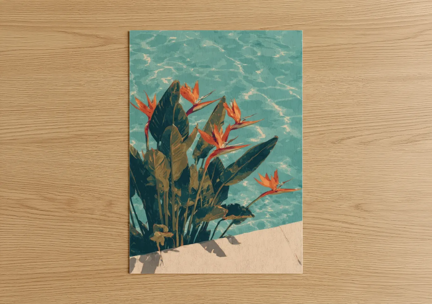 Birds of Paradise Tropical Flower Wall Art