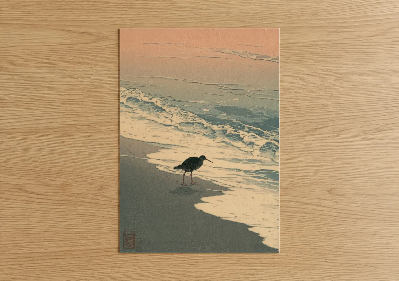 Sandpiper Beach Sunrise Watercolor Wall Art