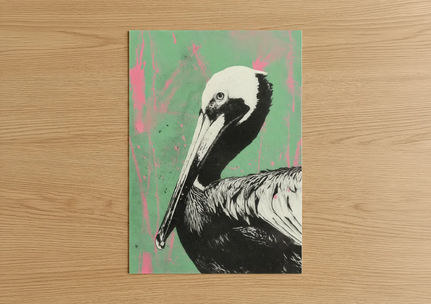 Neon Pelican Pop Art Wildlife Portrait Wall Art