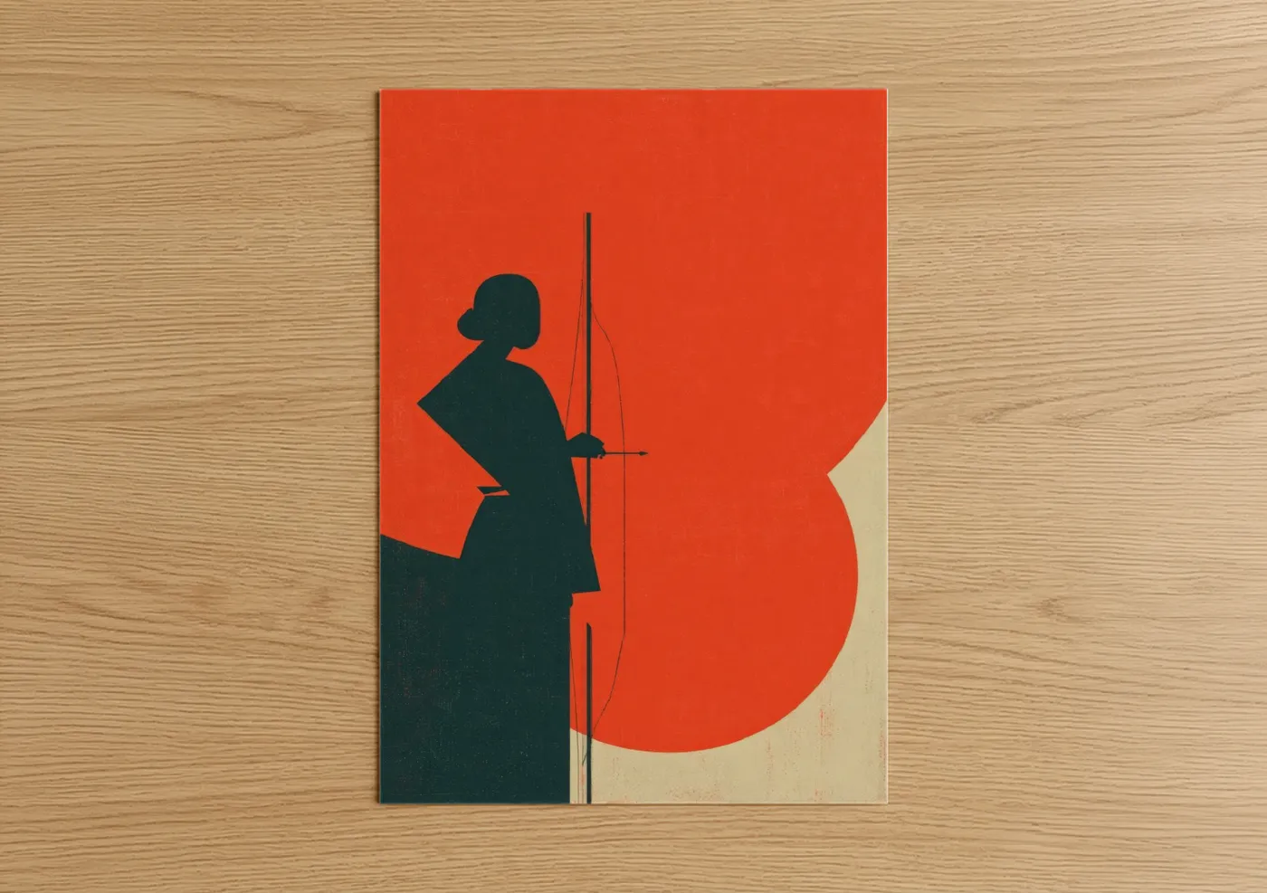 Archer at Sunrise Silhouette Wall Art