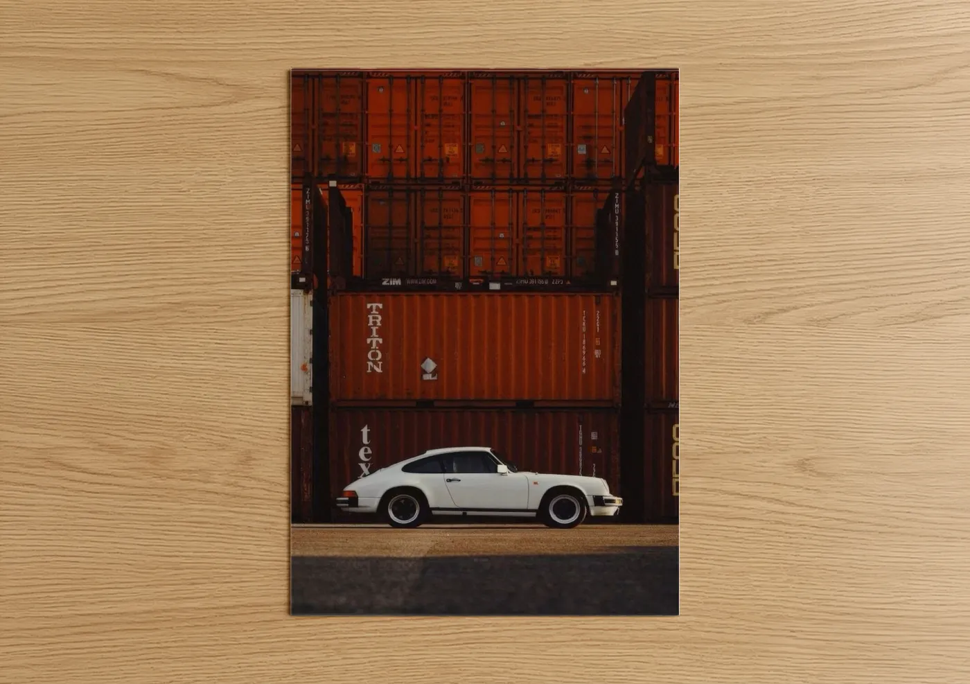 Vintage Porsche Sports Car White Wall Art