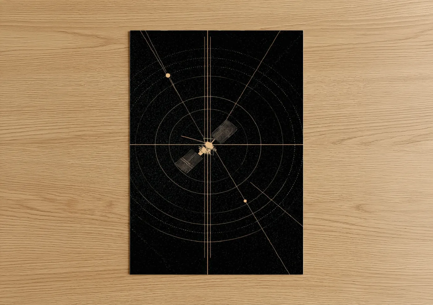 Orbital Satellite Space Illustration Wall Art