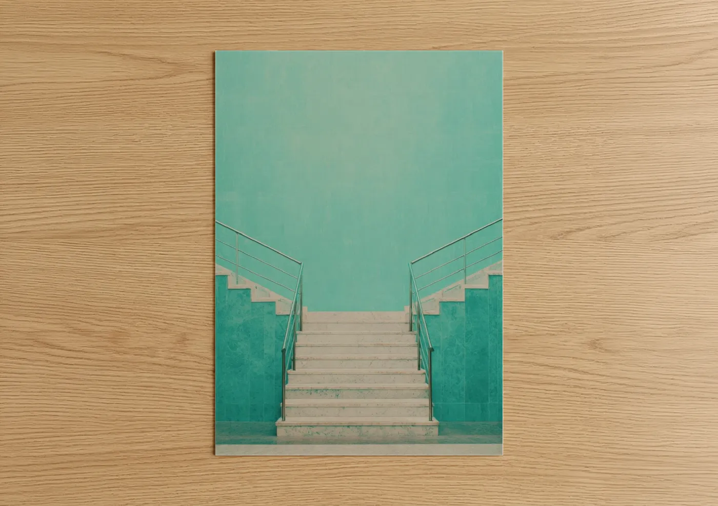 Turquoise Modern Staircase Architecture Wall Art