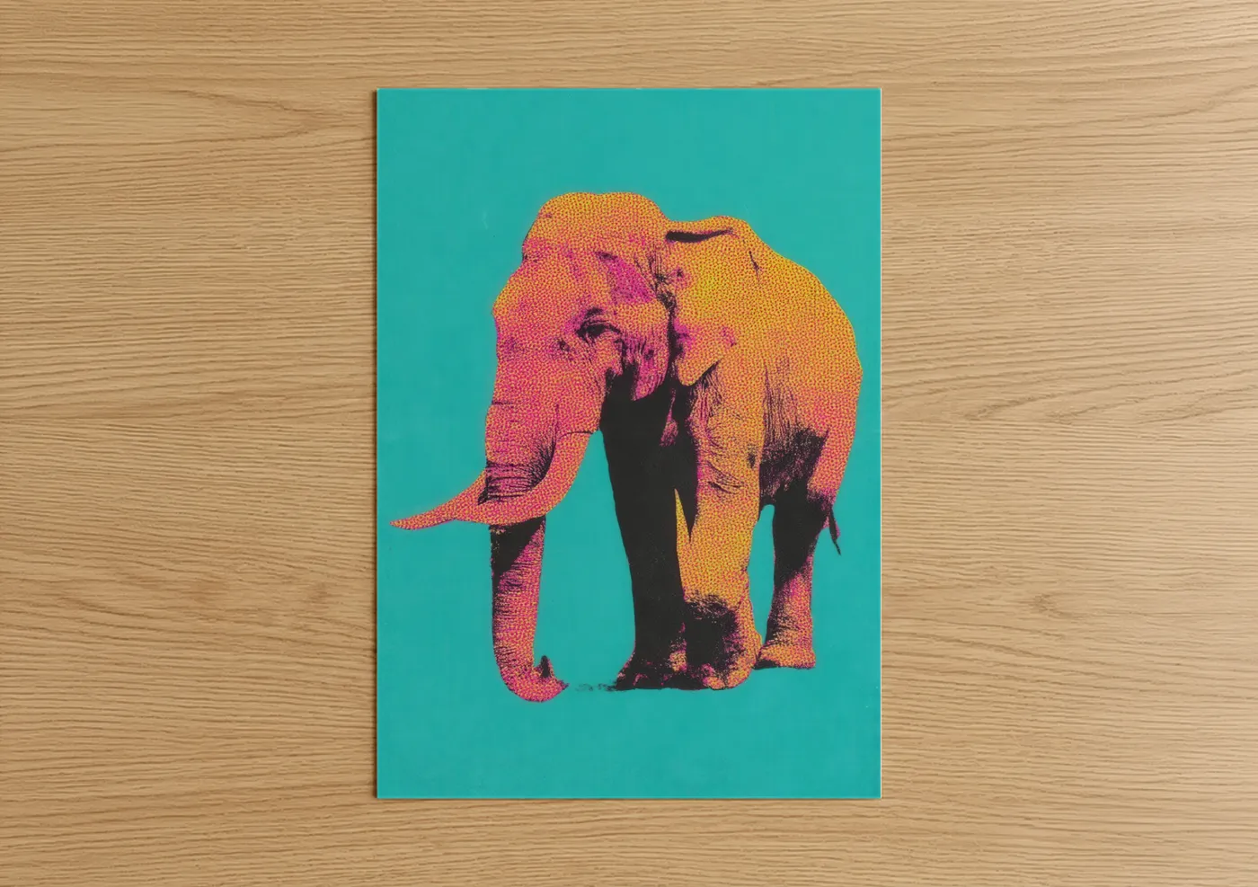 Neon Savanna Elephant Pop Art Wall Art