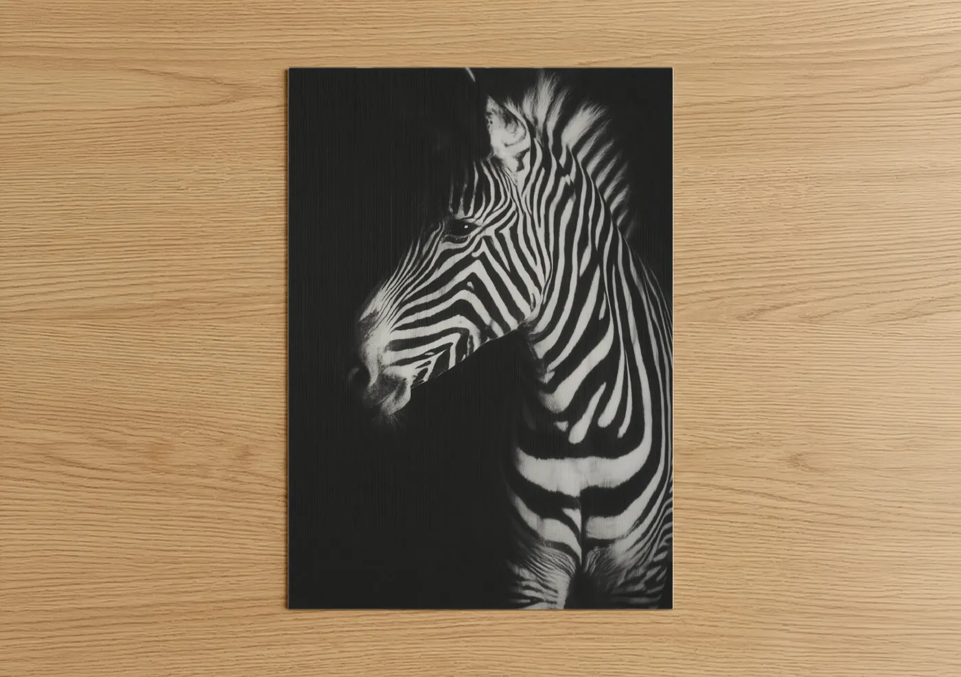 Black and White Zebra Portrait Photography Wall Art