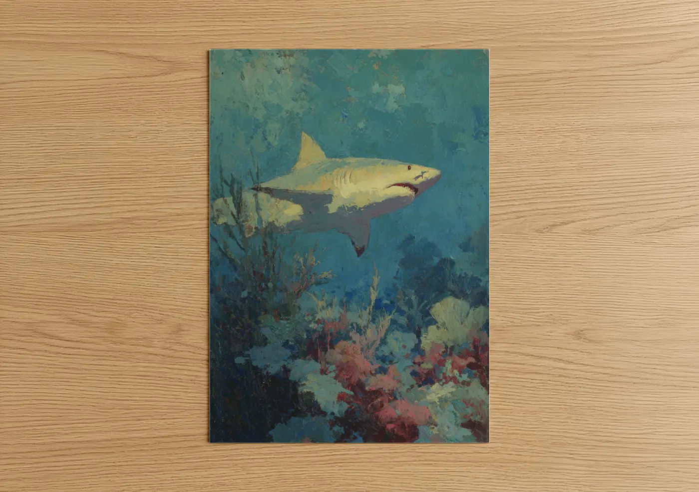 Lemon Shark Coral Reef Vintage Wall Art