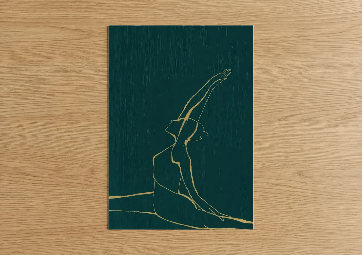 Golden Yoga Stretch Line Wall Art