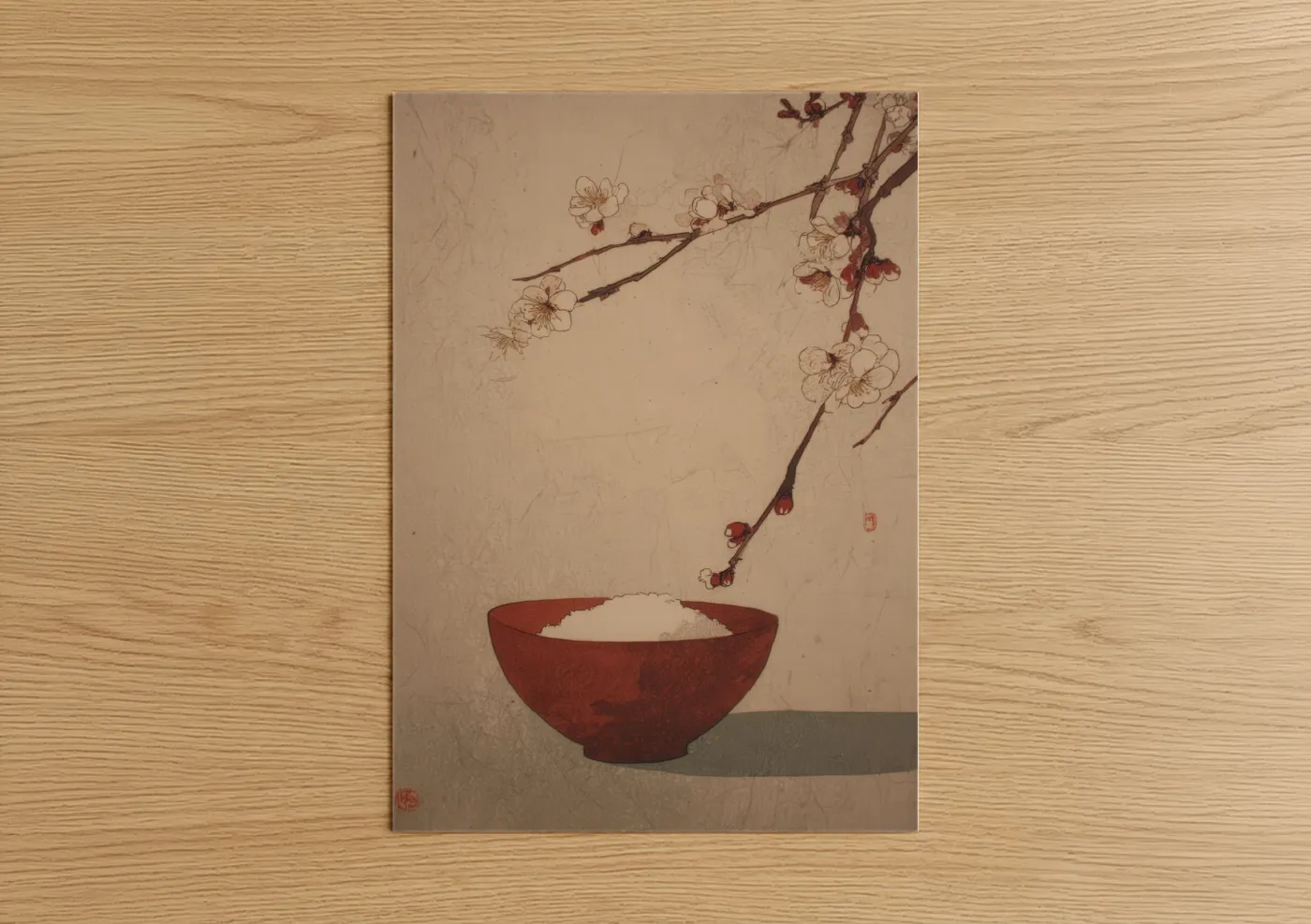 Zen Rice Bowl Minimalist Breakfast Wall Art