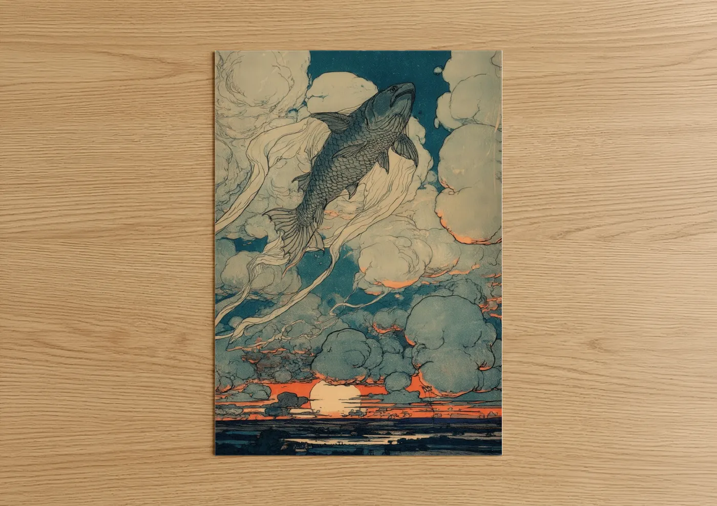 Celestial Dragon Fish Fantasy Wall Art