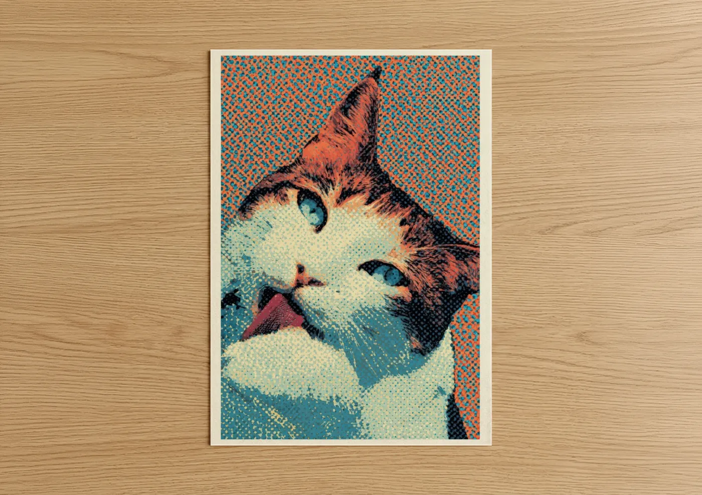 Blue-Eyed Tabby Cat Pop Wall Art