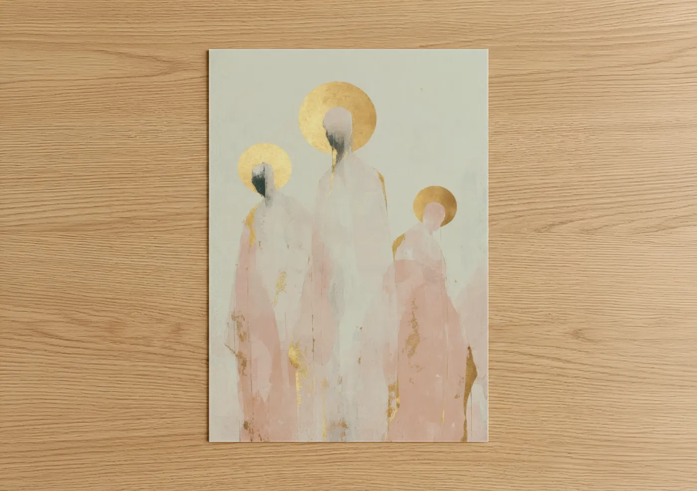 Ethereal Saints Gold Halo Religious Wall Art