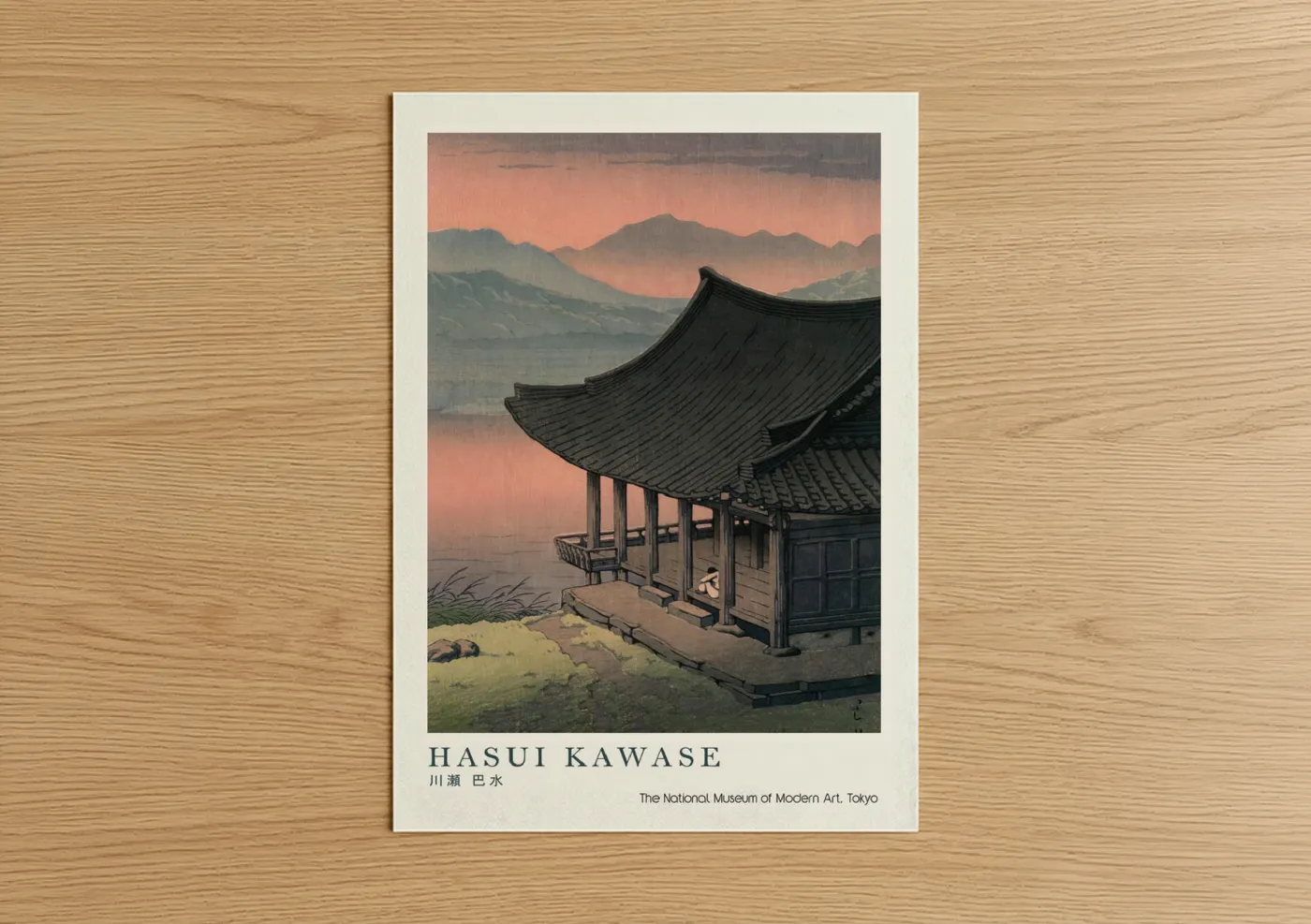 Asian Temple Mountain Sunset Wall Art