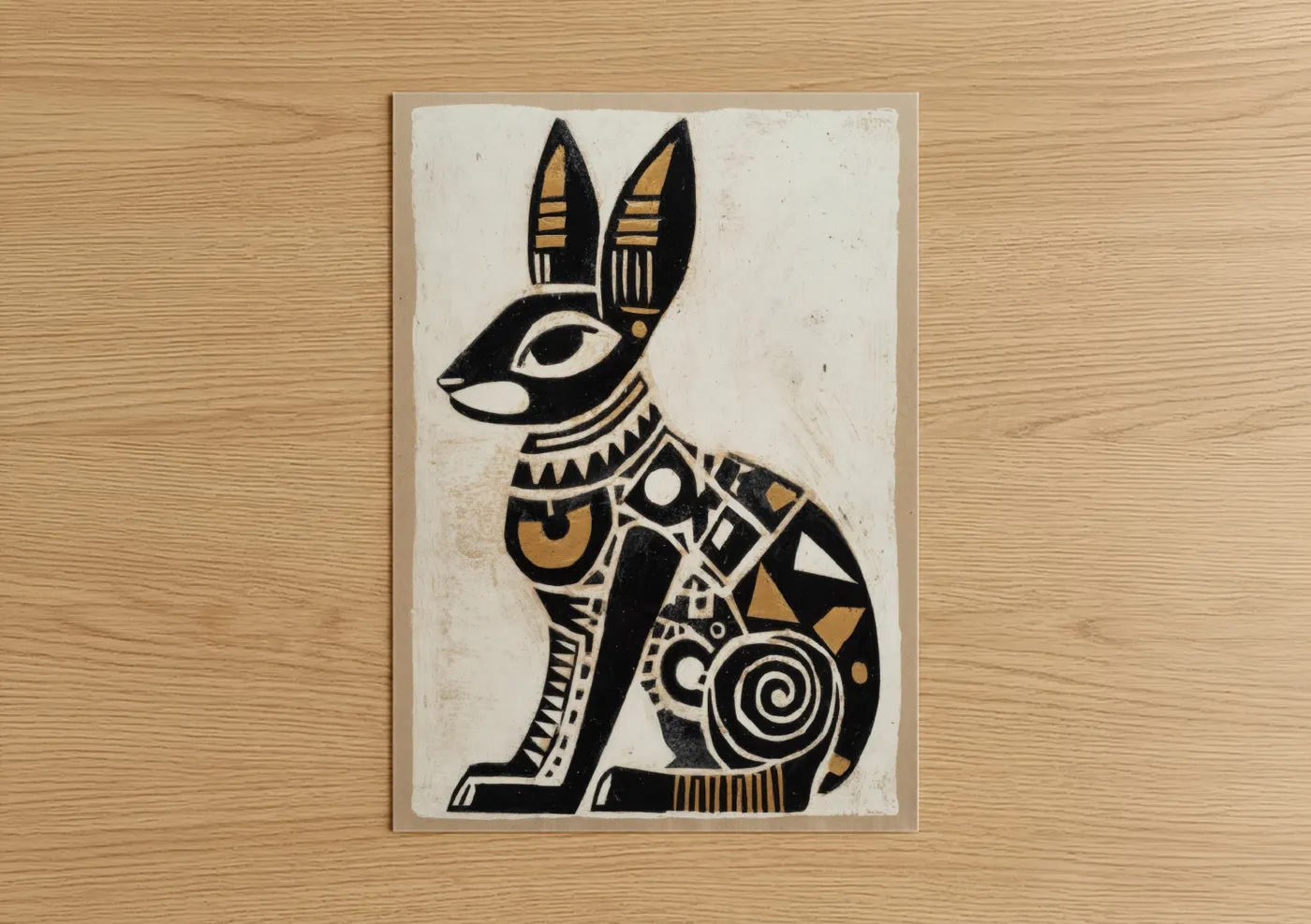 Egyptian Hare Abstract Traditional Wall Art