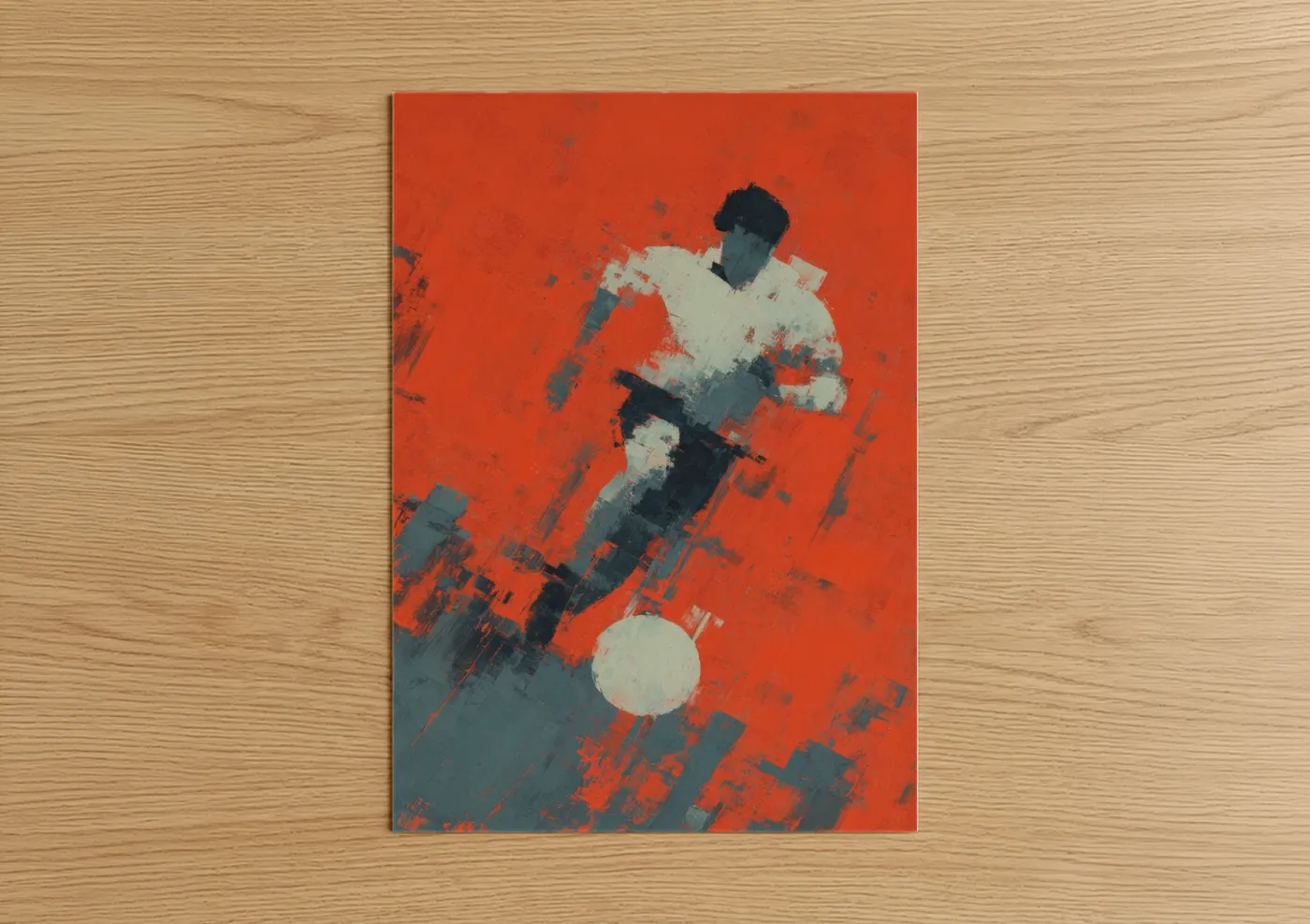 Dynamic Soccer Player Abstract Wall Art