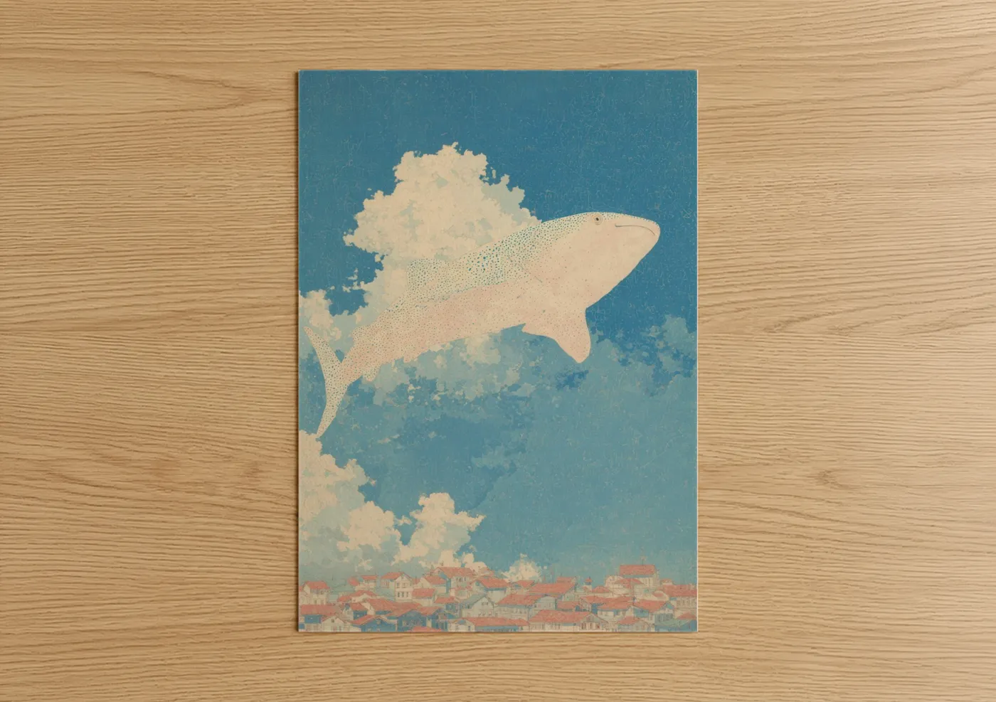 Whale Shark Surreal Cloud Sky Wall Art
