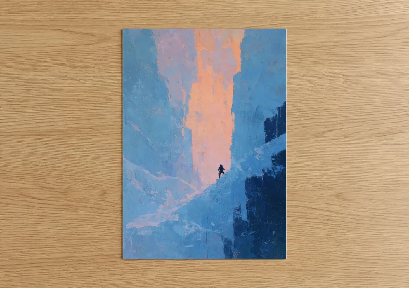 Ice Climbing Winter Adventure Painting Wall Art