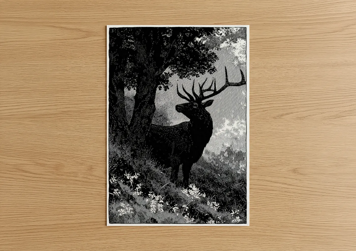 Black Elk Forest Engraving Wall Art