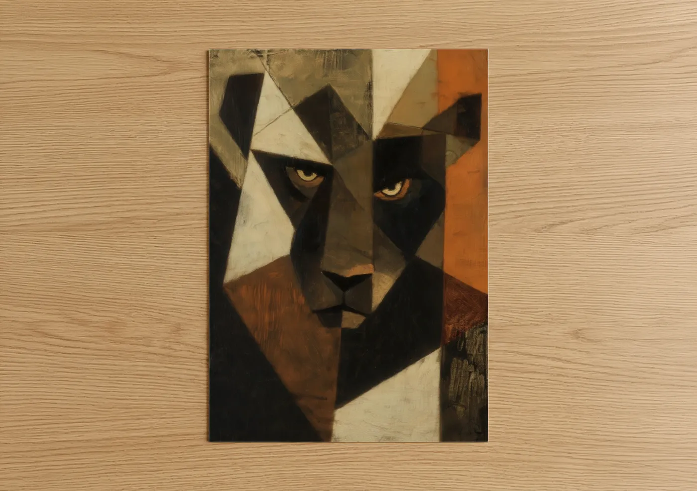 Geometric Panther Abstract Wall Art