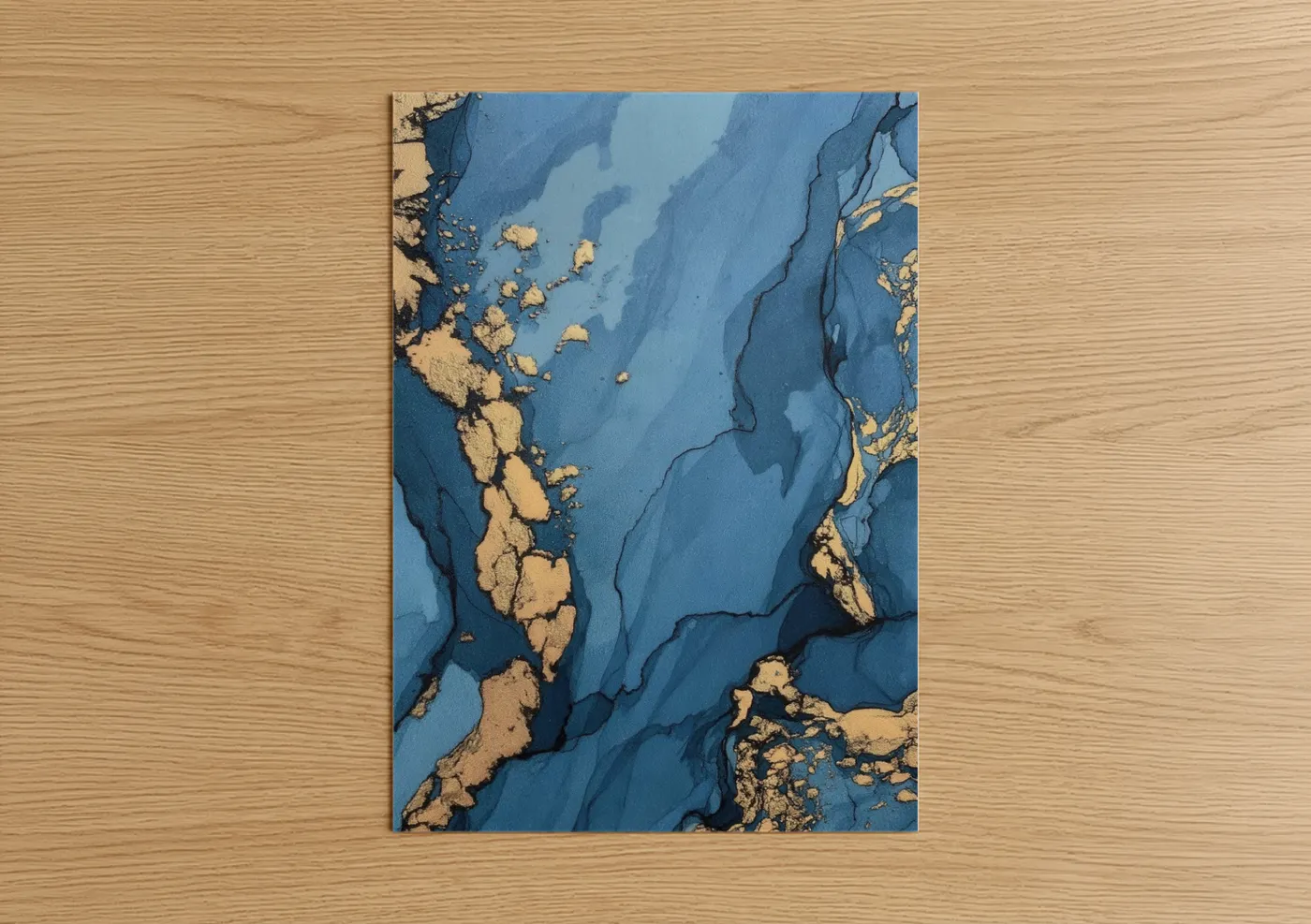 Blue Gold Abstract Modern Wall Art