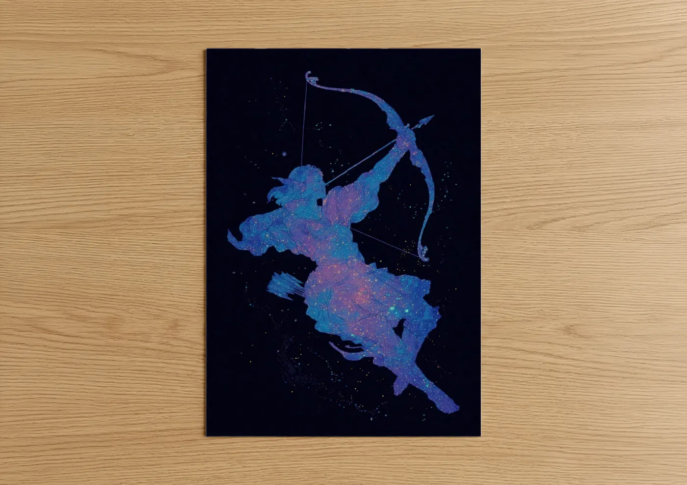Cosmic Archer Zodiac Sagittarius Space Wall Art