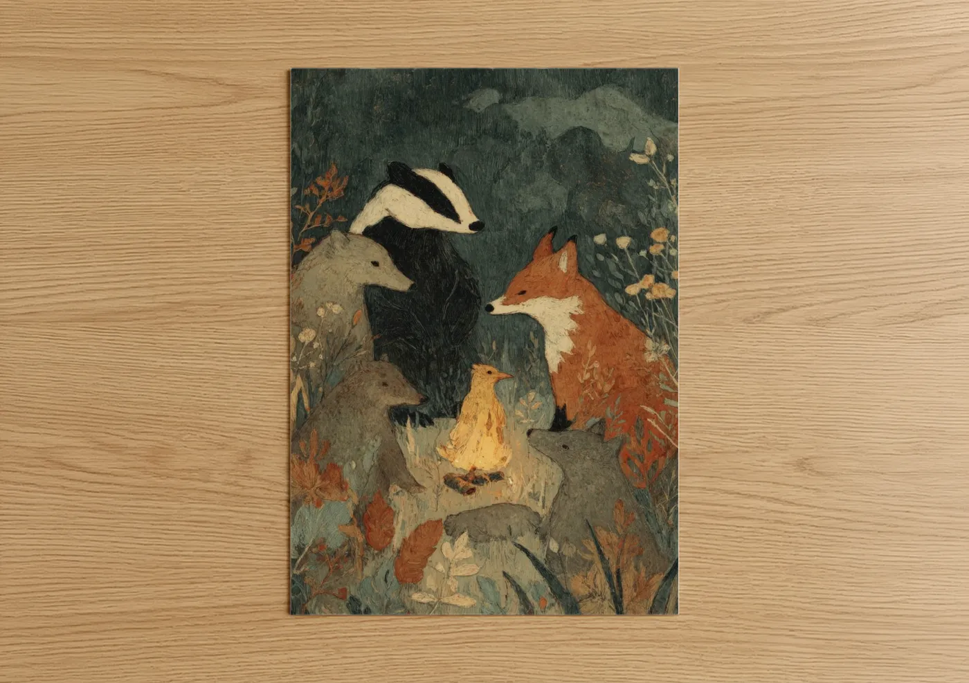 Forest Animals Woodland Illustration Wall Art