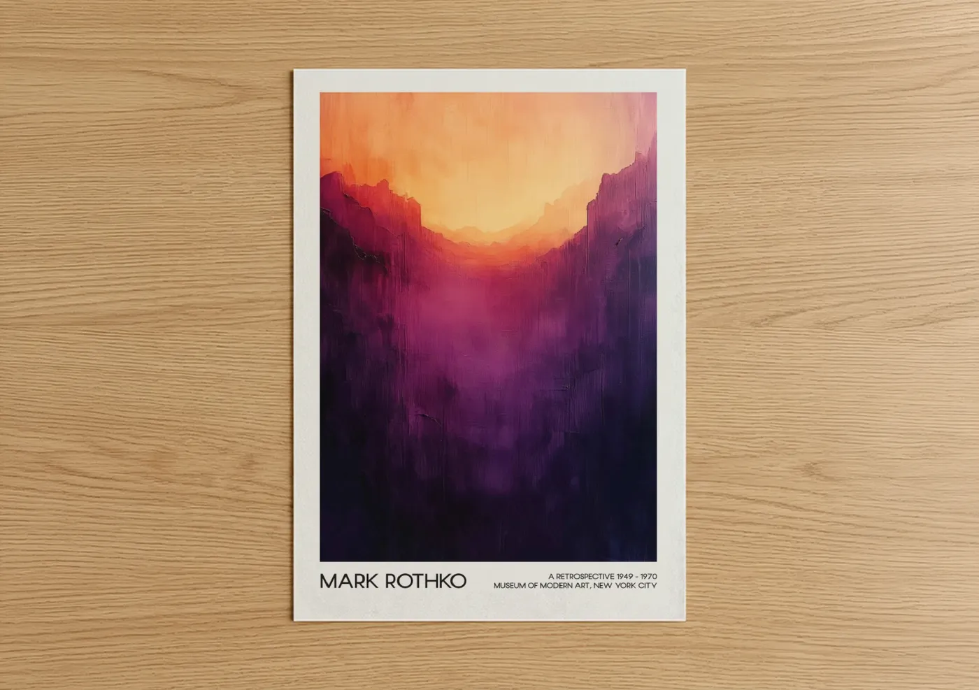 Crimson Canyon Sunset Abstract Wall Art