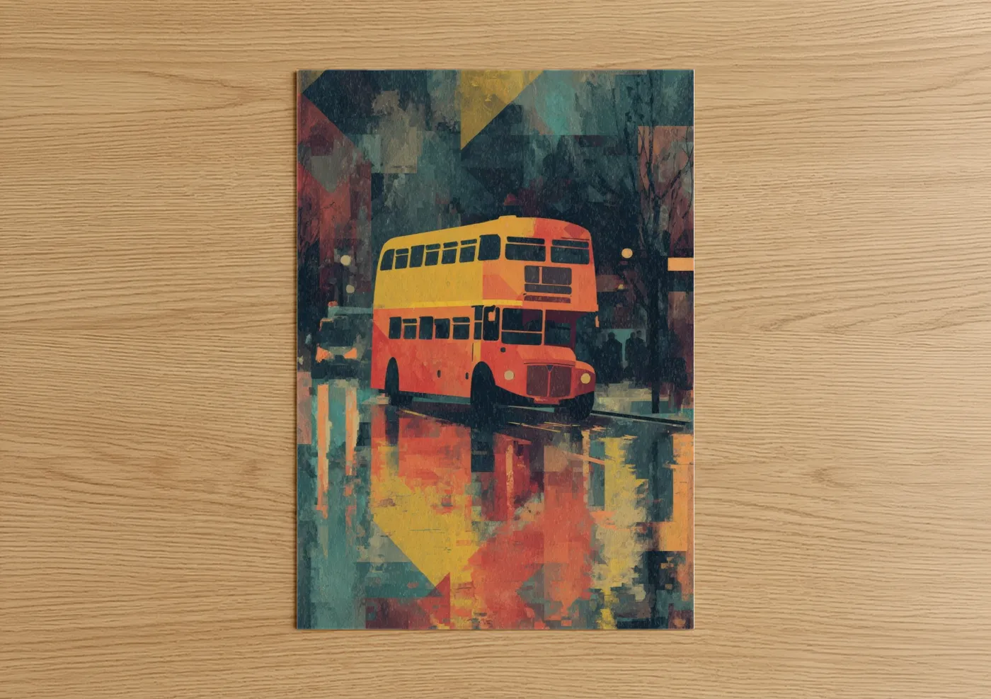 Red London Bus Retro Art Print Wall Art