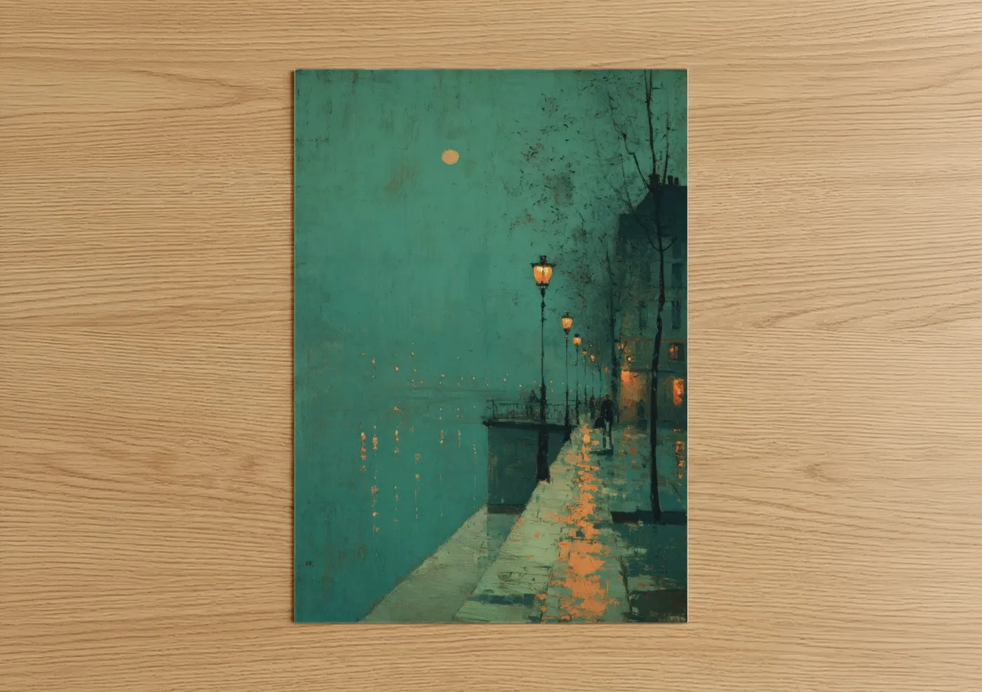 Twilight Canal Romantic Evening Lights Wall Art