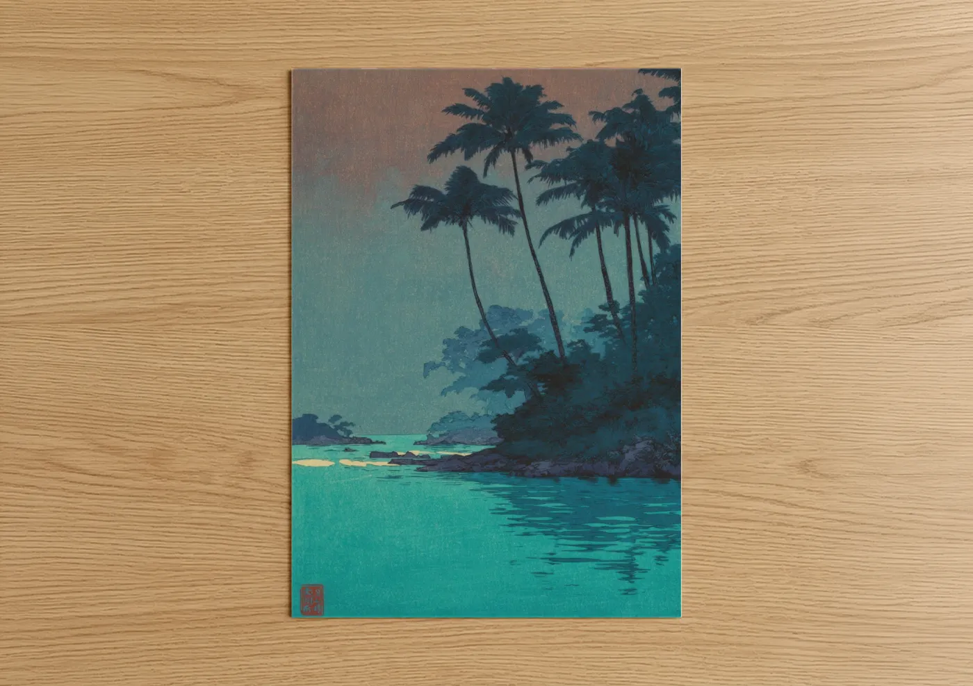Tropical Island Dusk Seascape Wall Art