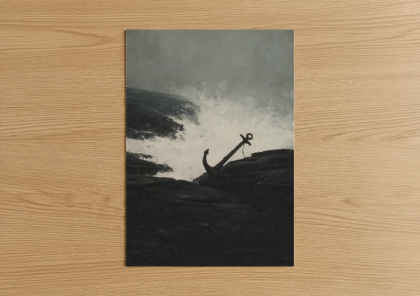 Stormy Anchor Nautical Seascape Wall Art