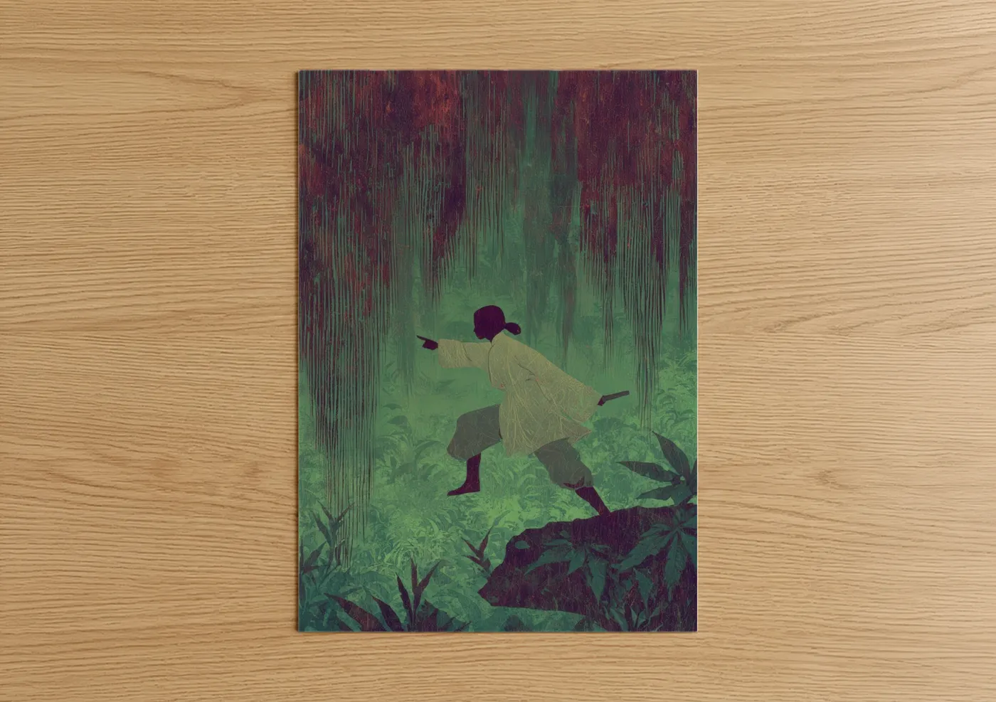 Emerald Kung Fu Martial Arts Illustration Wall Art