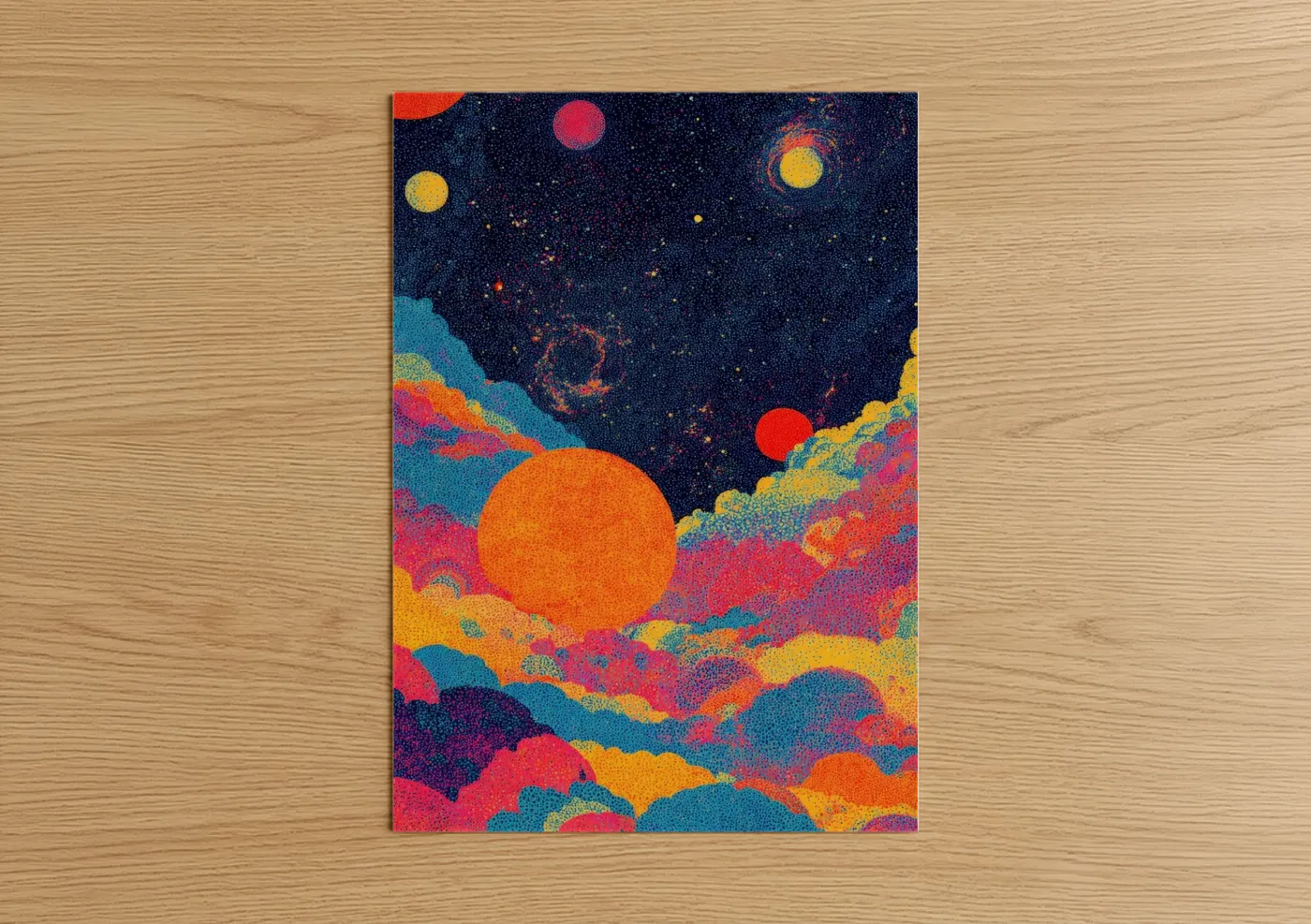 Colorful Space Nebula Astronomy Wall Art