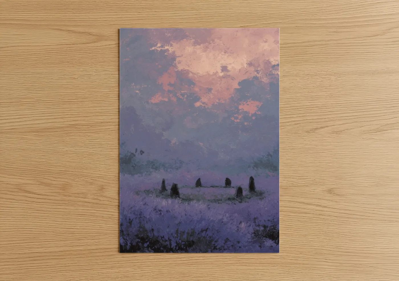 Lavender Field Magic Twilight Landscape Wall Art