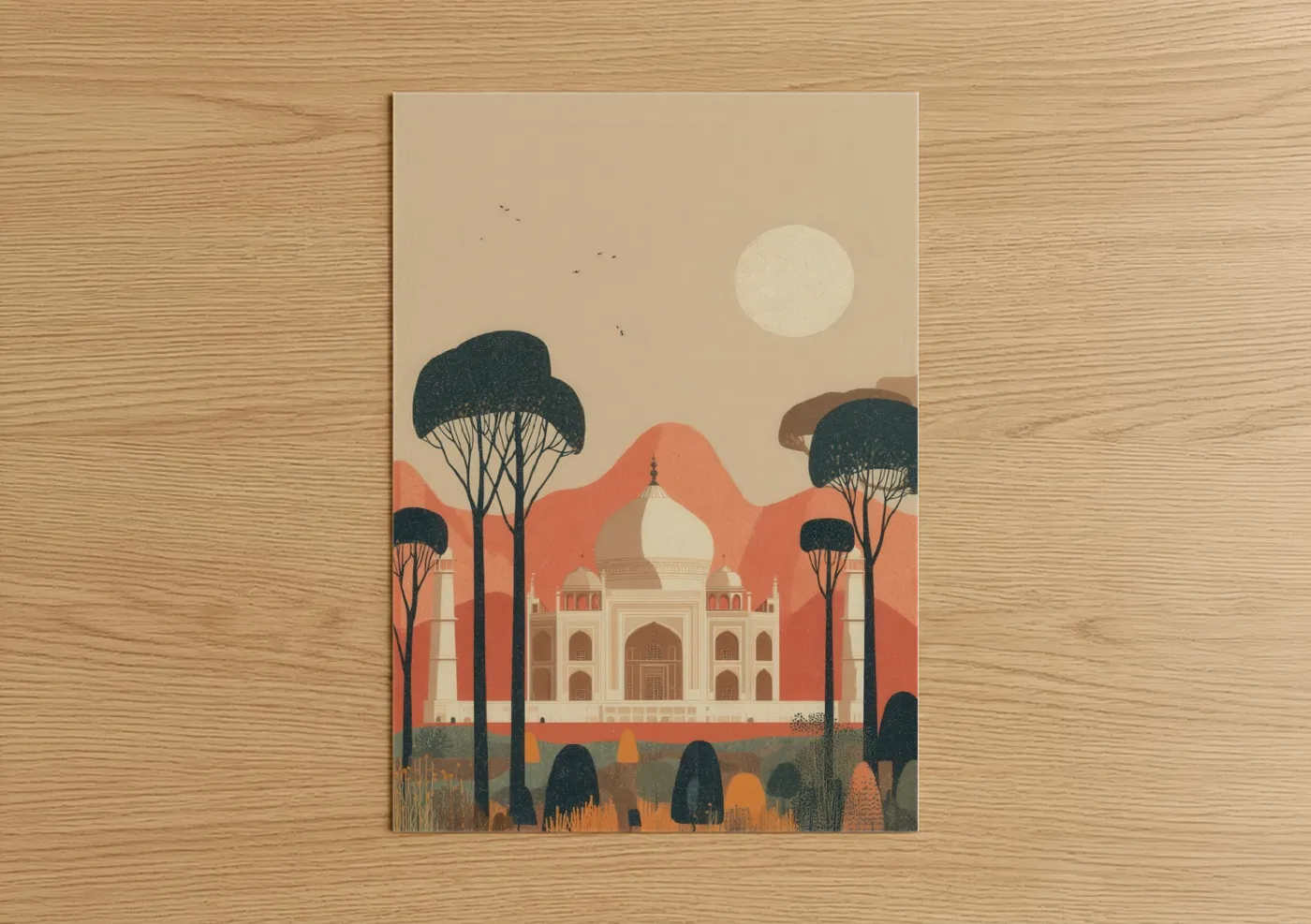 Taj Mahal Minimalist Landscape Wall Art