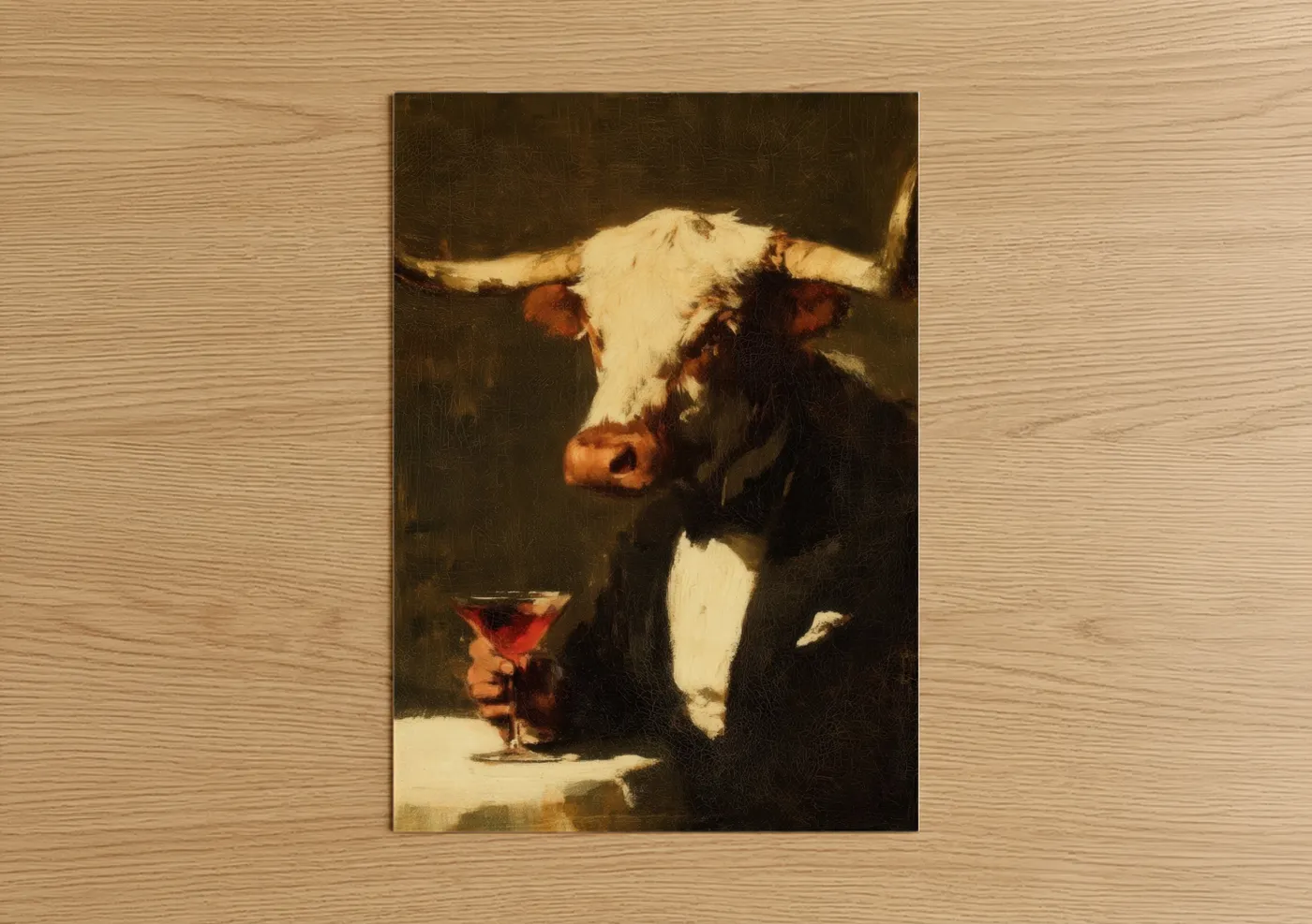 Elegant Bull in Formal Attire Wall Art