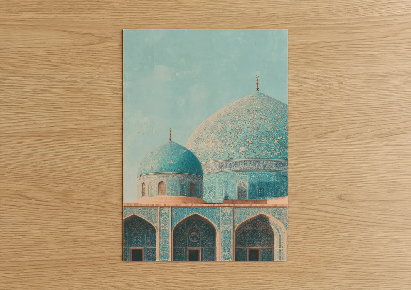Turquoise Mosque Dome Islamic Architecture Wall Art