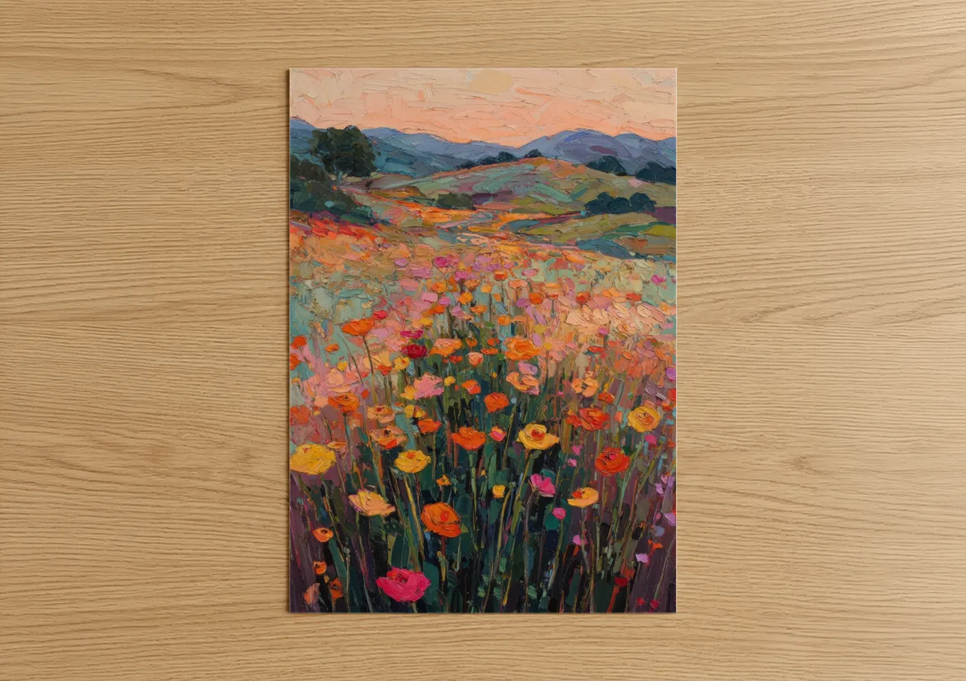 Colorful Ranunculus Wildflower Meadow Wall Art