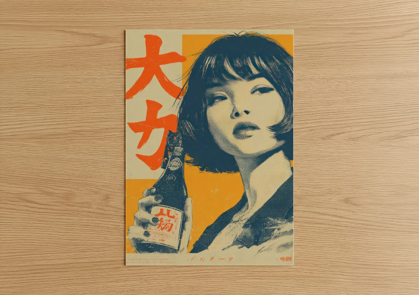 Vintage Japanese Ad Poster Woman Wall Art