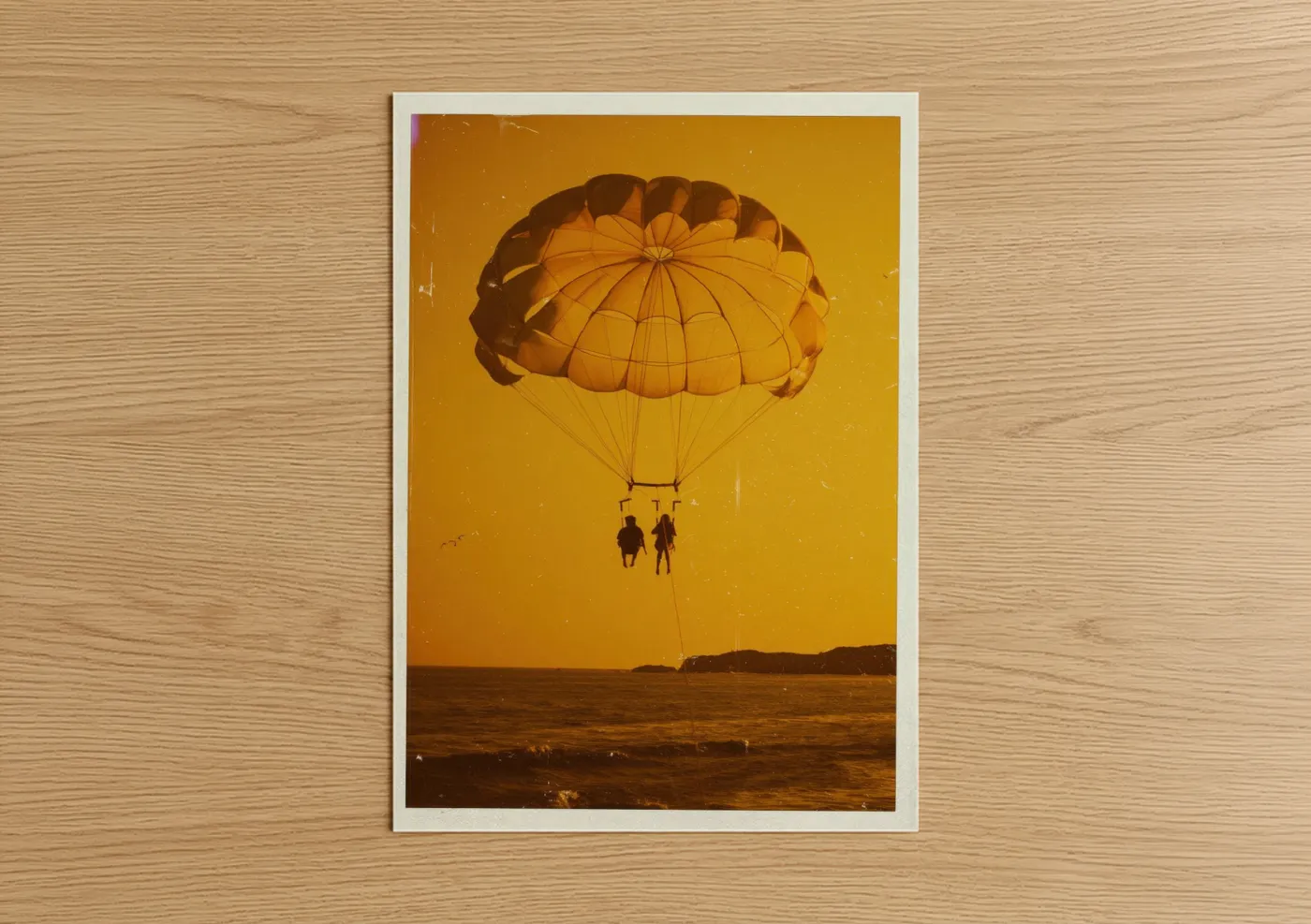 Golden Parasailing Over Ocean Water Wall Art