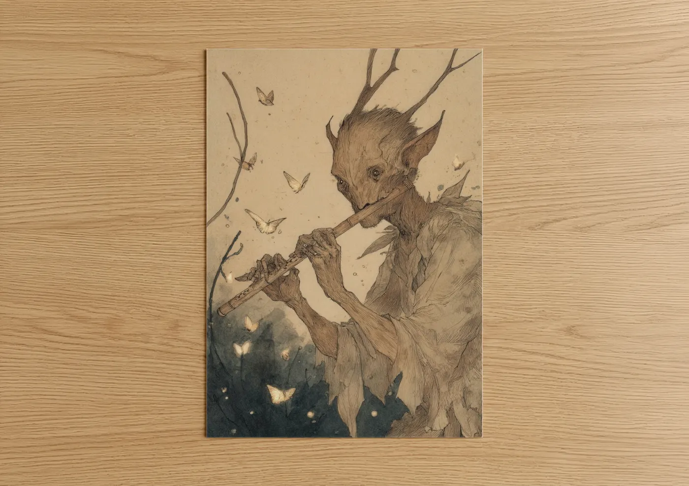 Woodland Elf Musician Fantasy Wall Art