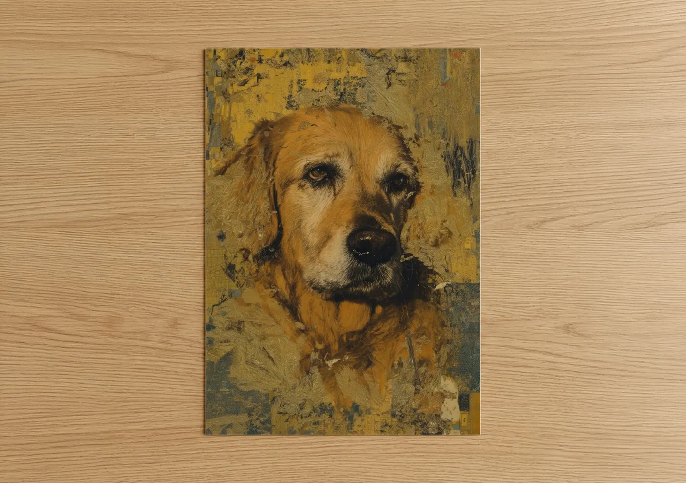 Golden Retriever Portrait Vintage Wall Art