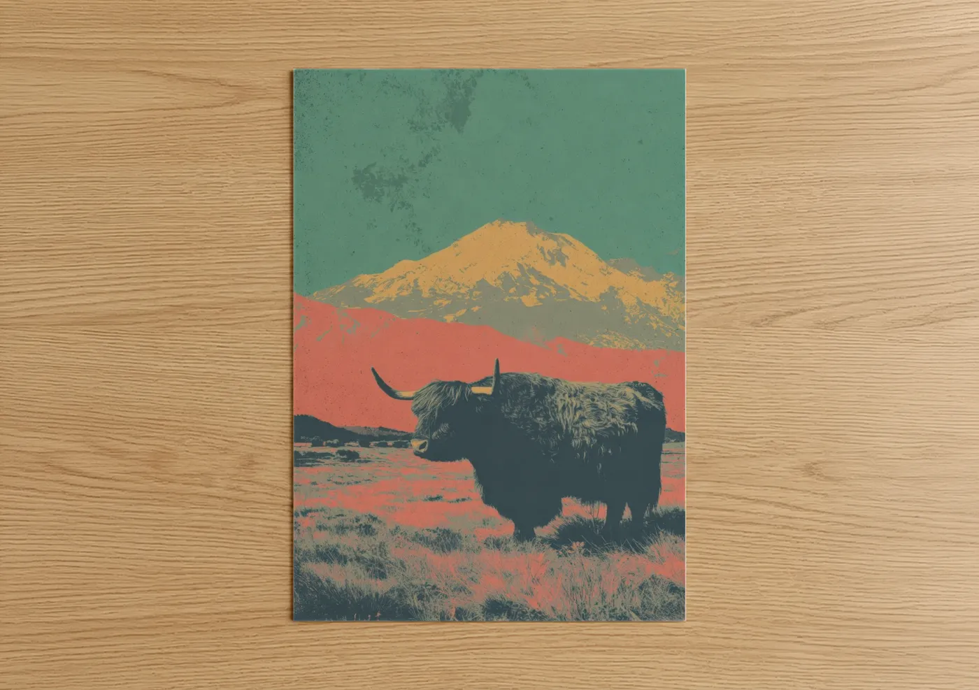 Golden Mountain Yak Vintage Poster Wall Art