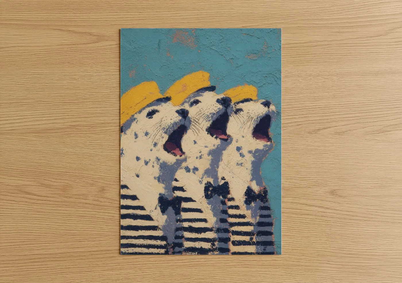 Playful Seal Family Pop Wall Art