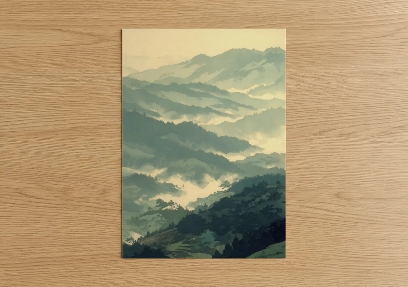 Misty Mountain Glacier Landscape Wall Art