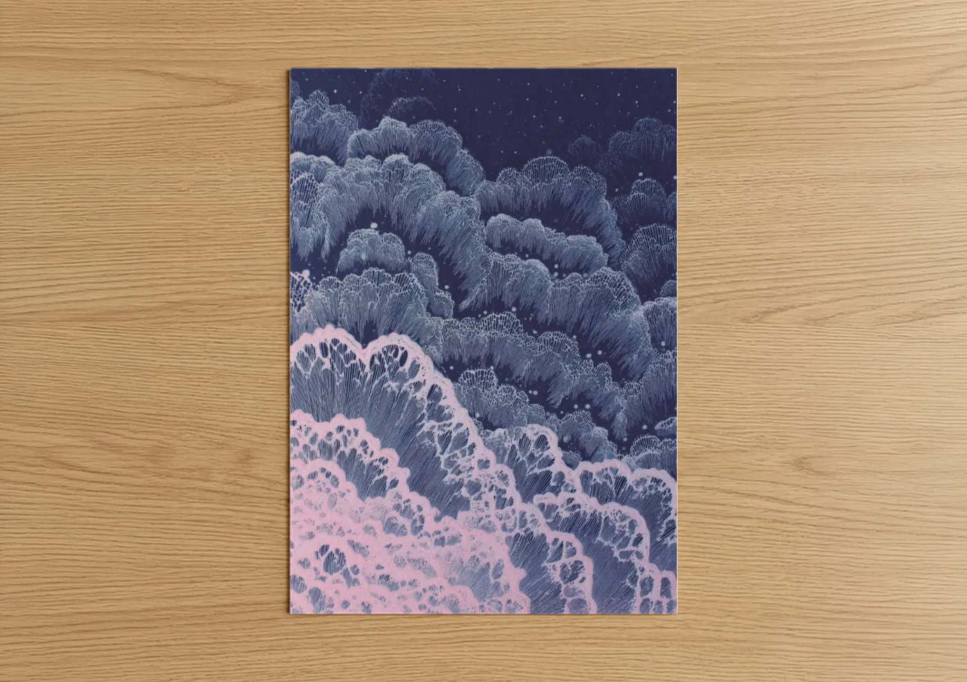 Cosmic Nebula Cloud Pink Purple Wall Art