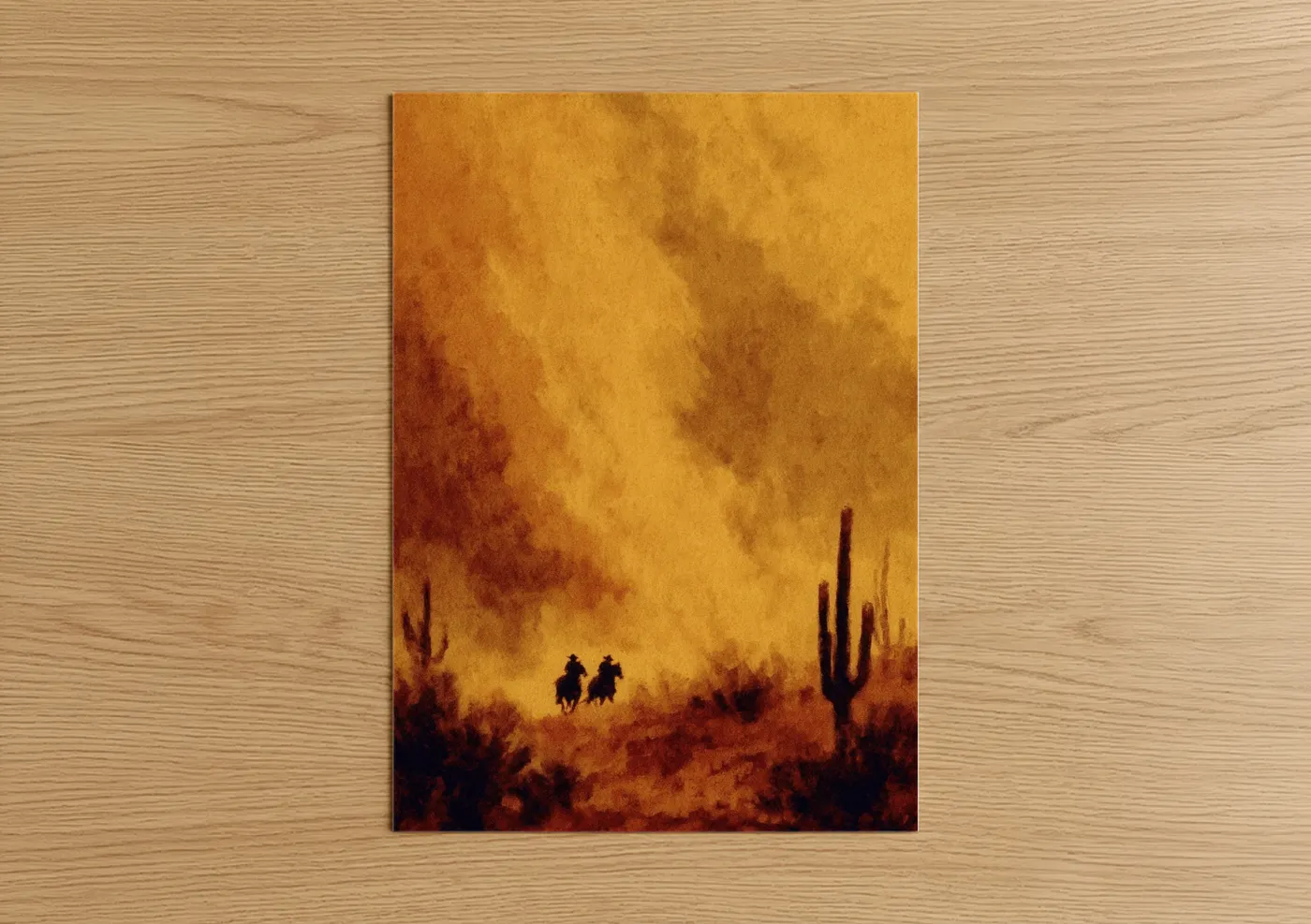 Desert Tornado Dust Storm Landscape Wall Art