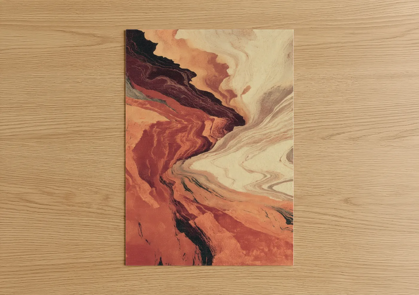Crimson Canyon Abstract Natural Stone Wall Art