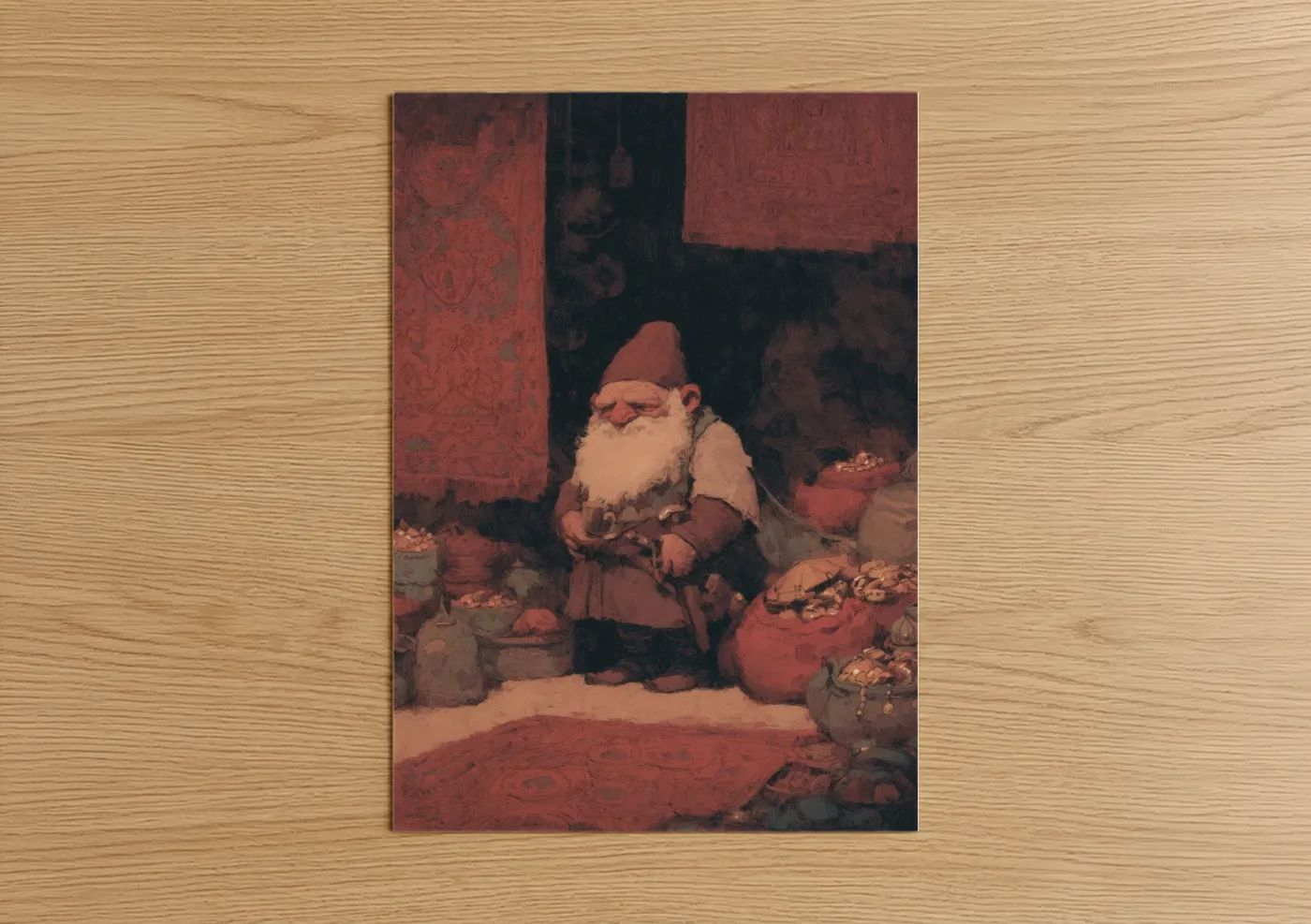 Treasure Keeper Dwarf Fantasy Wall Art
